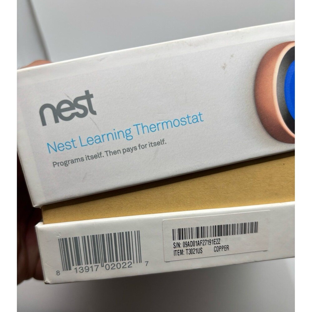 New Open Box Google Nest Thermostat Copper WiFi Smart Home Learning T3021US - Picture 2 of 8